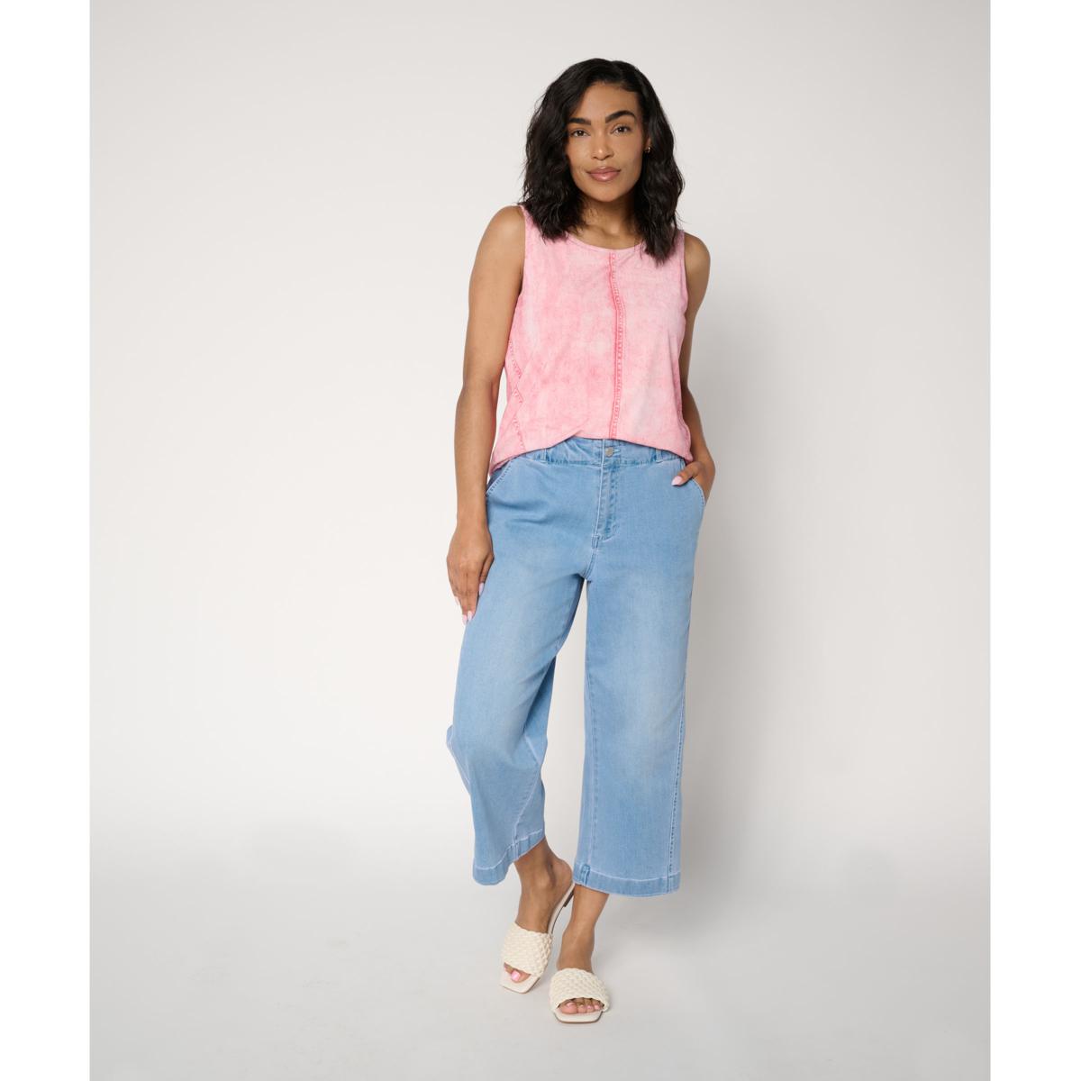 G by Giuliana G5 Denim Cropped Wide Leg Pant | HSN