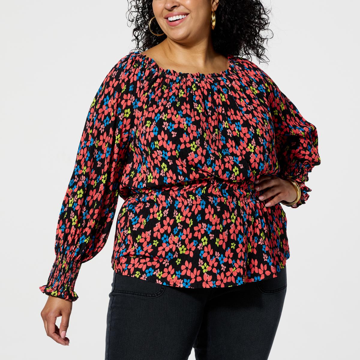 G by Giuliana Off-The-Shoulder Smocked Blouse - 22602382 | HSN
