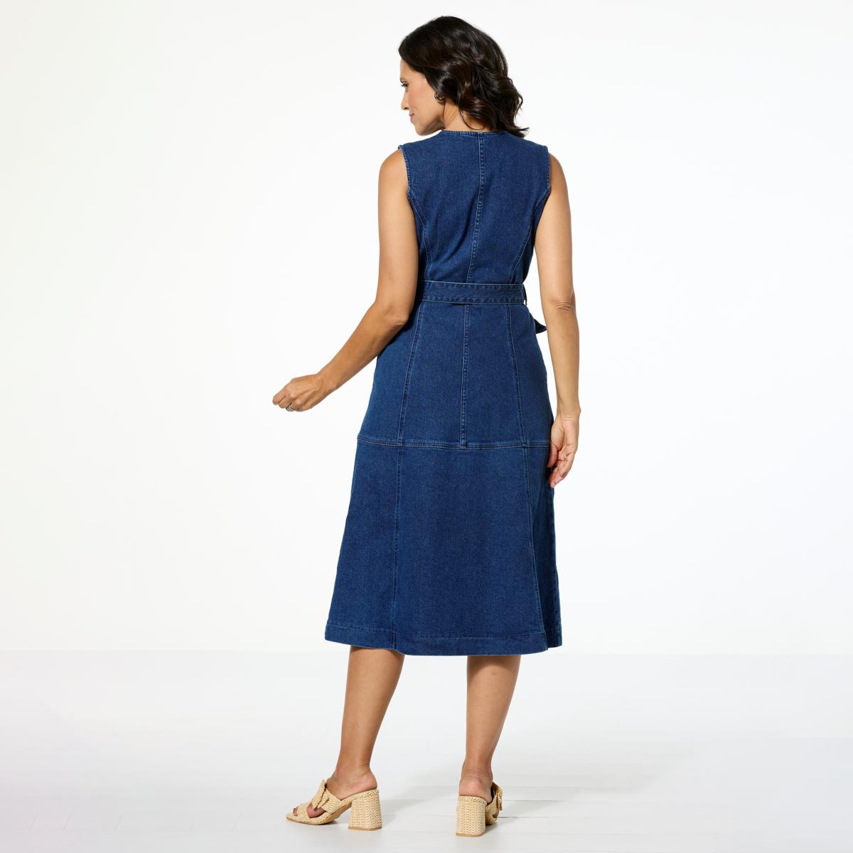 G by Giuliana Sleeveless Denim Midi Dress - 23502259 | HSN