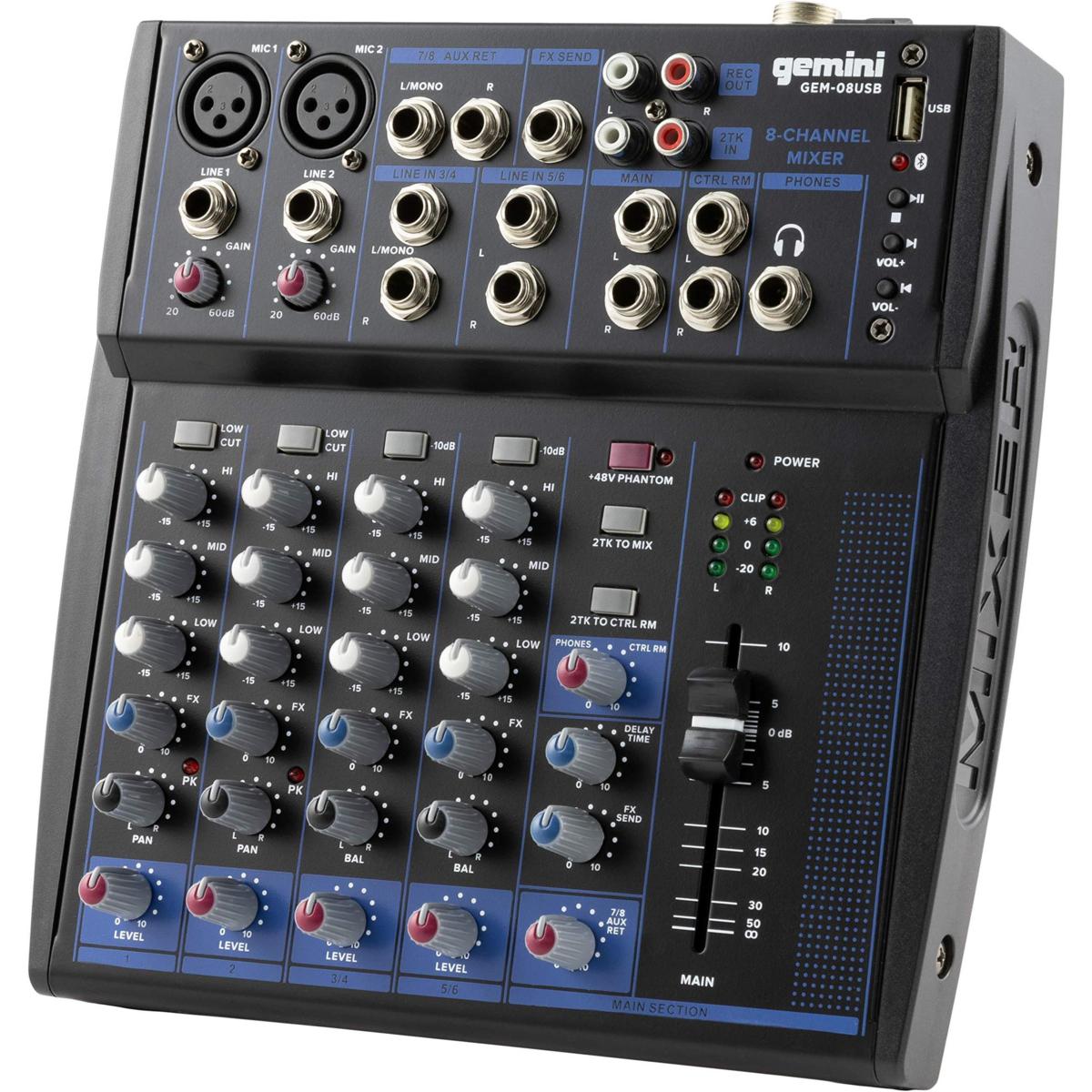 Gemini GEM08USB Compact 8 Channel Bluetooth Mixer 20919414 HSN