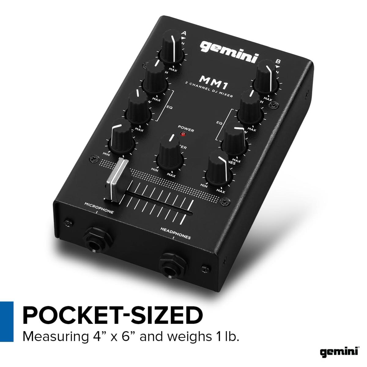 Gemini MM1 2 Channel Pocket Sized DJ Mixer | HSN