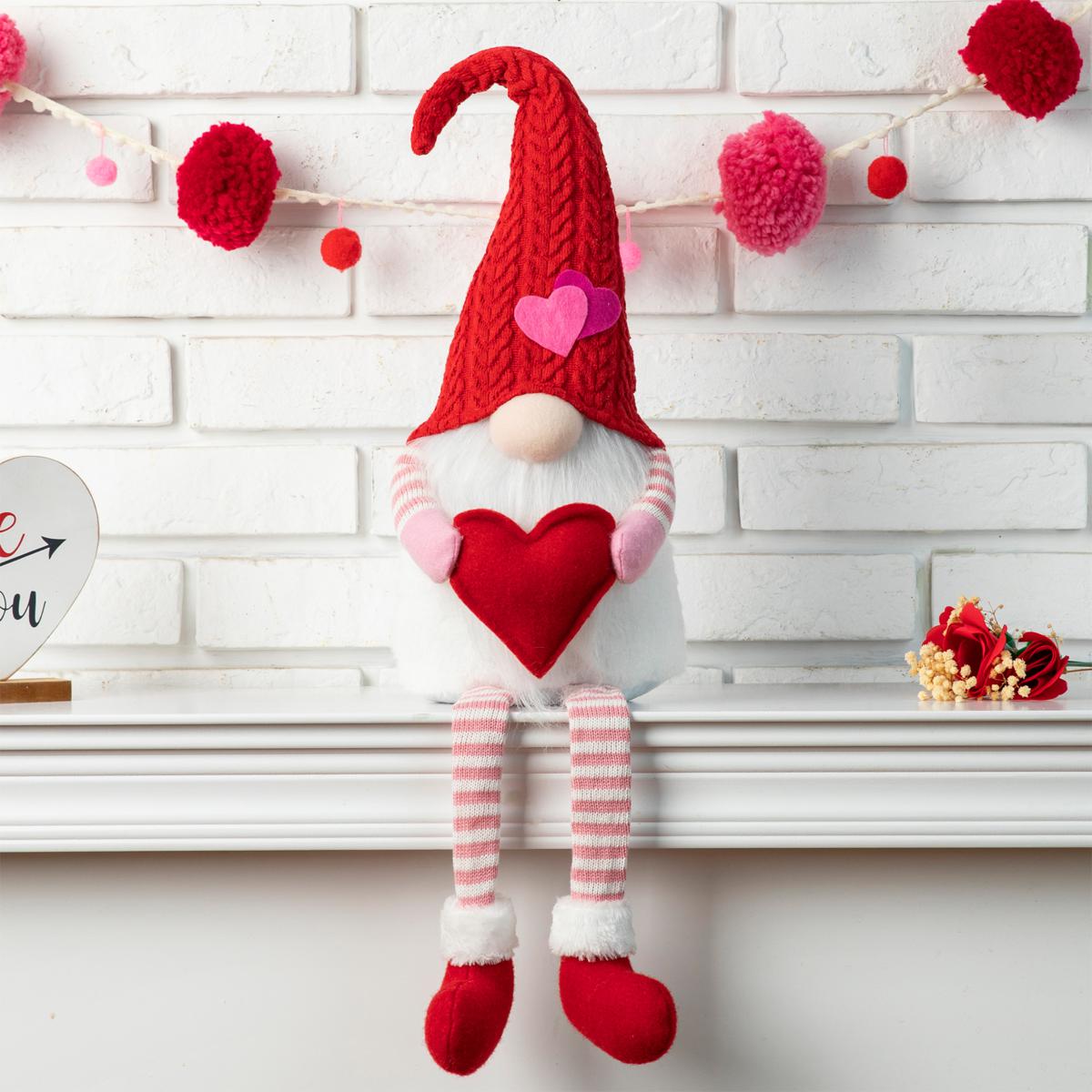 NEW Womens Valentines Day Heart Gnome Leggings #gnome #valentine