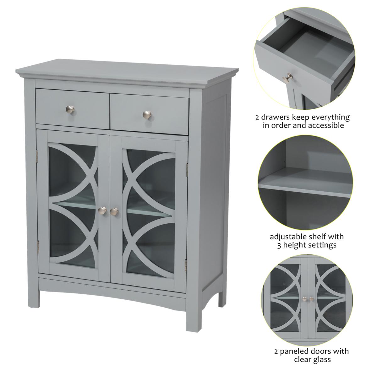 Bathroom Floor Cabinet With 2 Drawers And 1 Storage Shelf