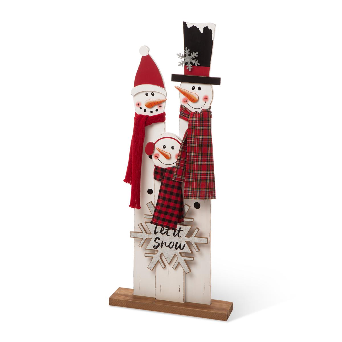 Twowood 1 Set Snowman Decoration Eye-catching Wear Resistant Wood