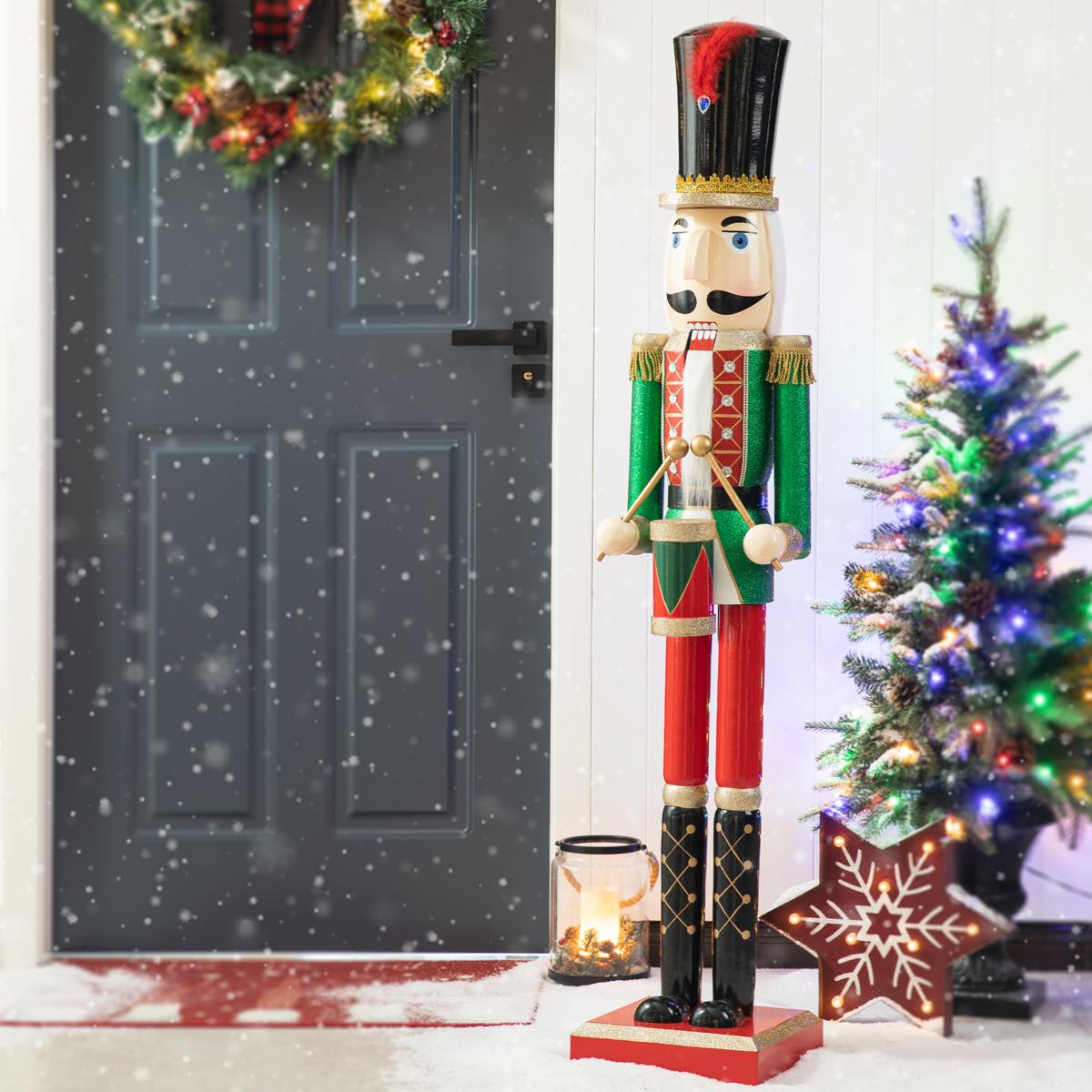 Glitzhome 42H Wooden Christmas Soldier Nutcracker