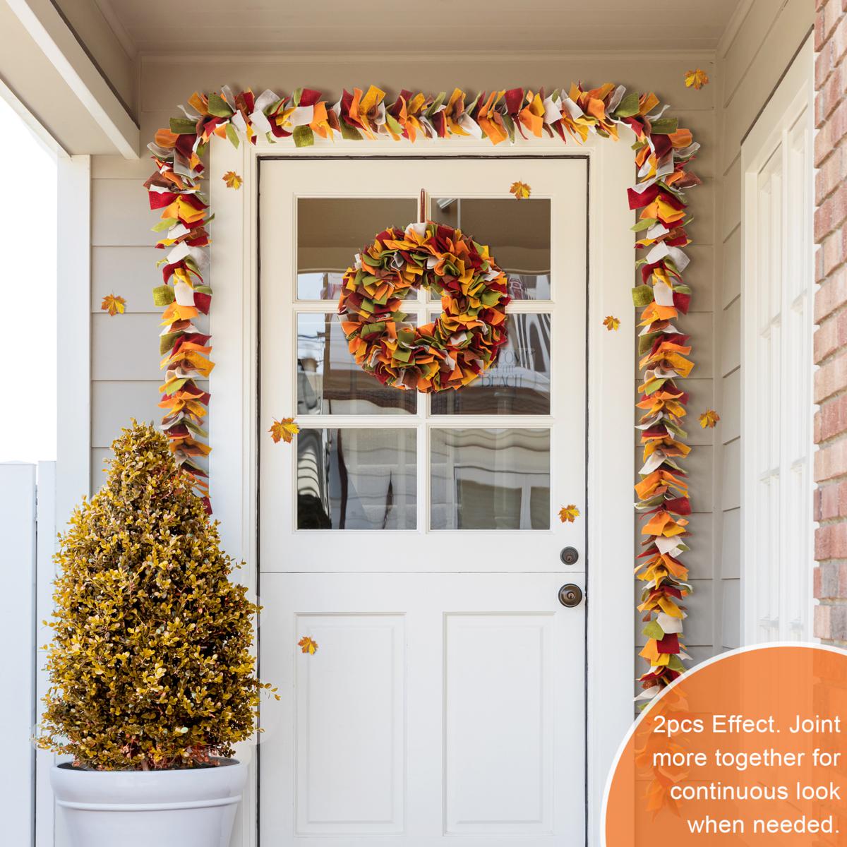 Glitzhome 6ft L Fall Multi Color Felt Garland | HSN