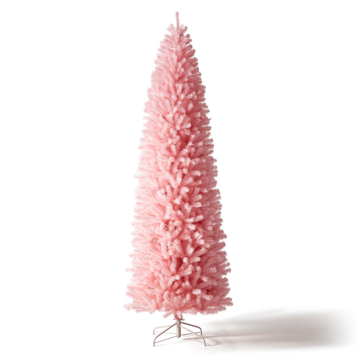 Glitzhome 9' Pink Pencil Tinsel Artificial Christmas Tree - 23335398 | HSN