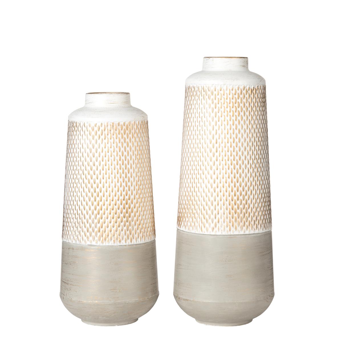 Glitzhome Set of 2 Vintage Textured Metal Table Vases - 20592347 | HSN