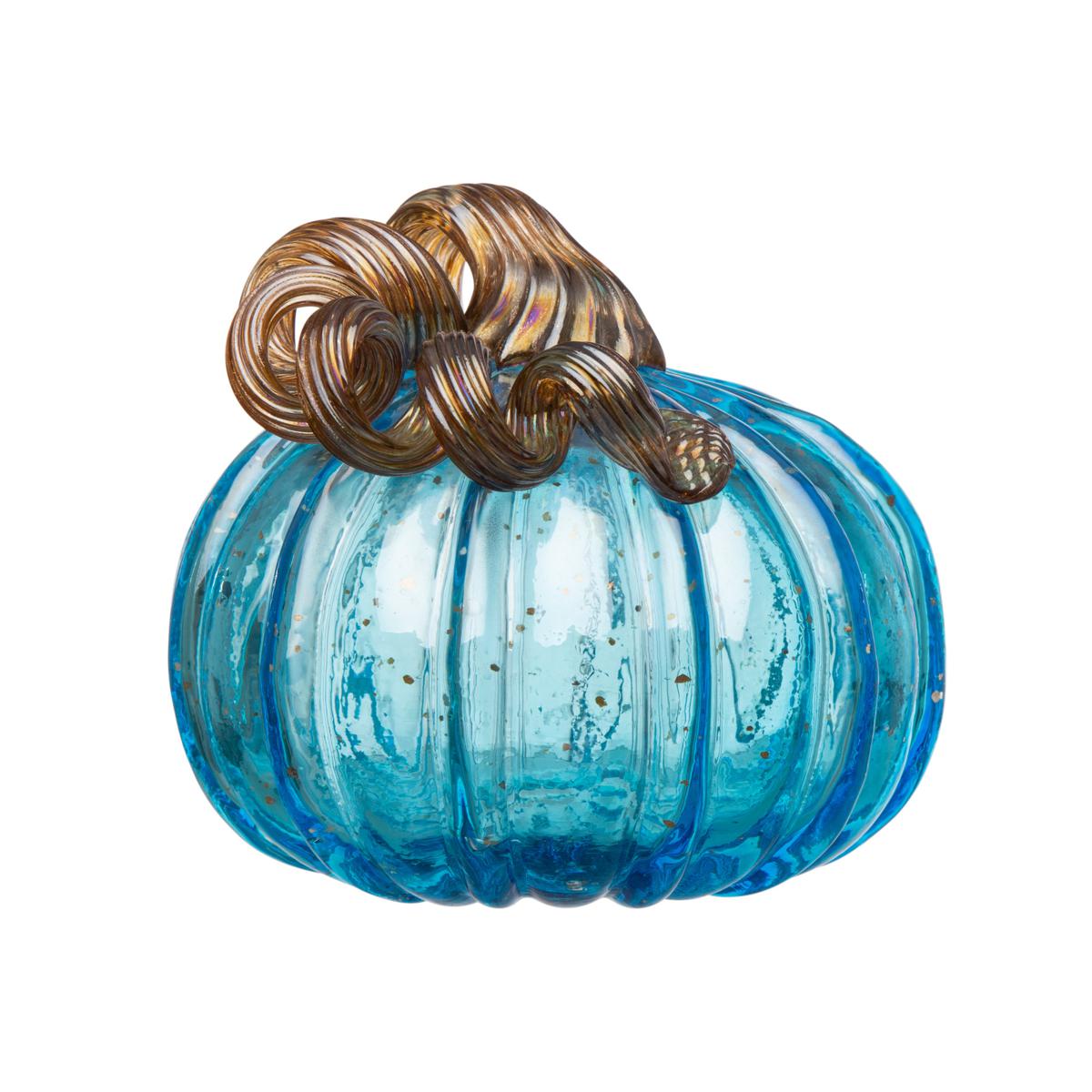 Glitzhome Set of 3 Blue Glass Pumpkin - 20648884 | HSN