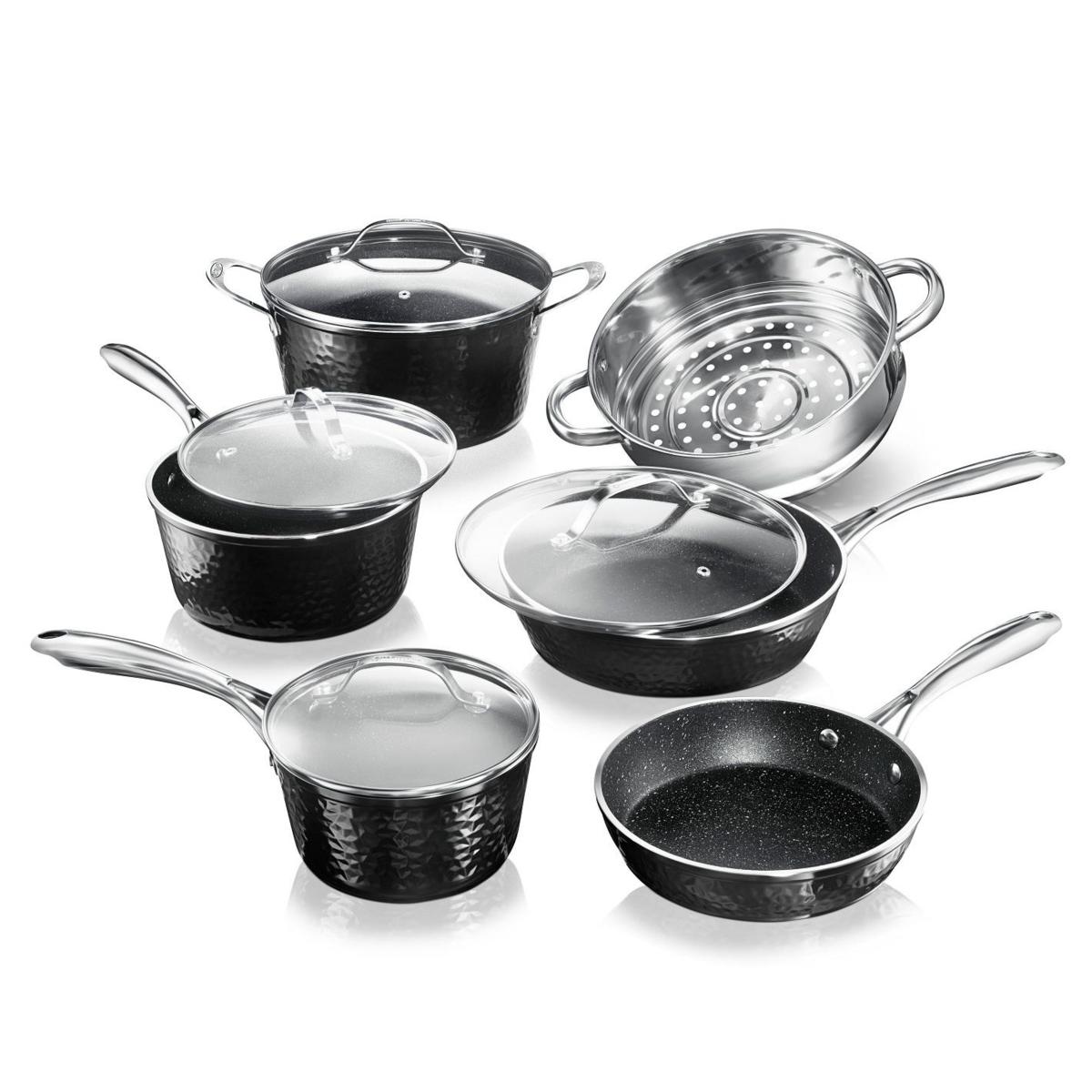 Martha Stewart 10 Piece Aluminum Nonstick Cookware Set in White