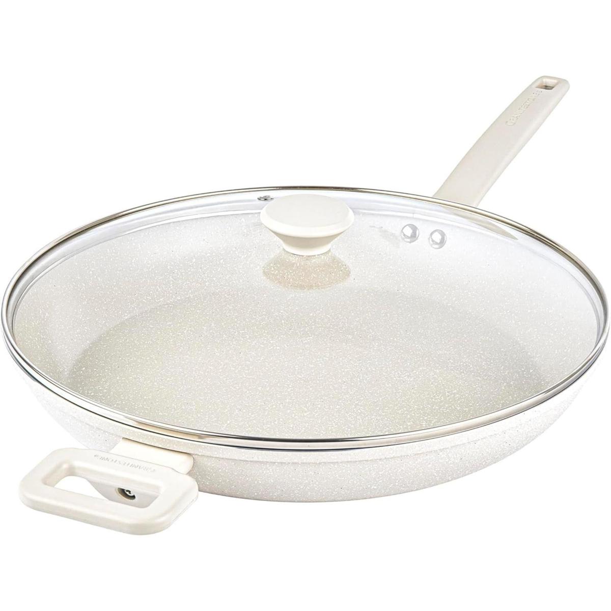 Granitestone Desert Beige 14'' Nonstick Fry Pan with Lid - 23287112 | HSN