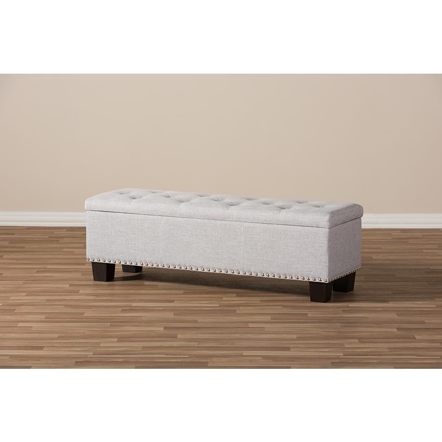 Hannah Fabric Upholstered Button Tufting Storage Ottoman Bench