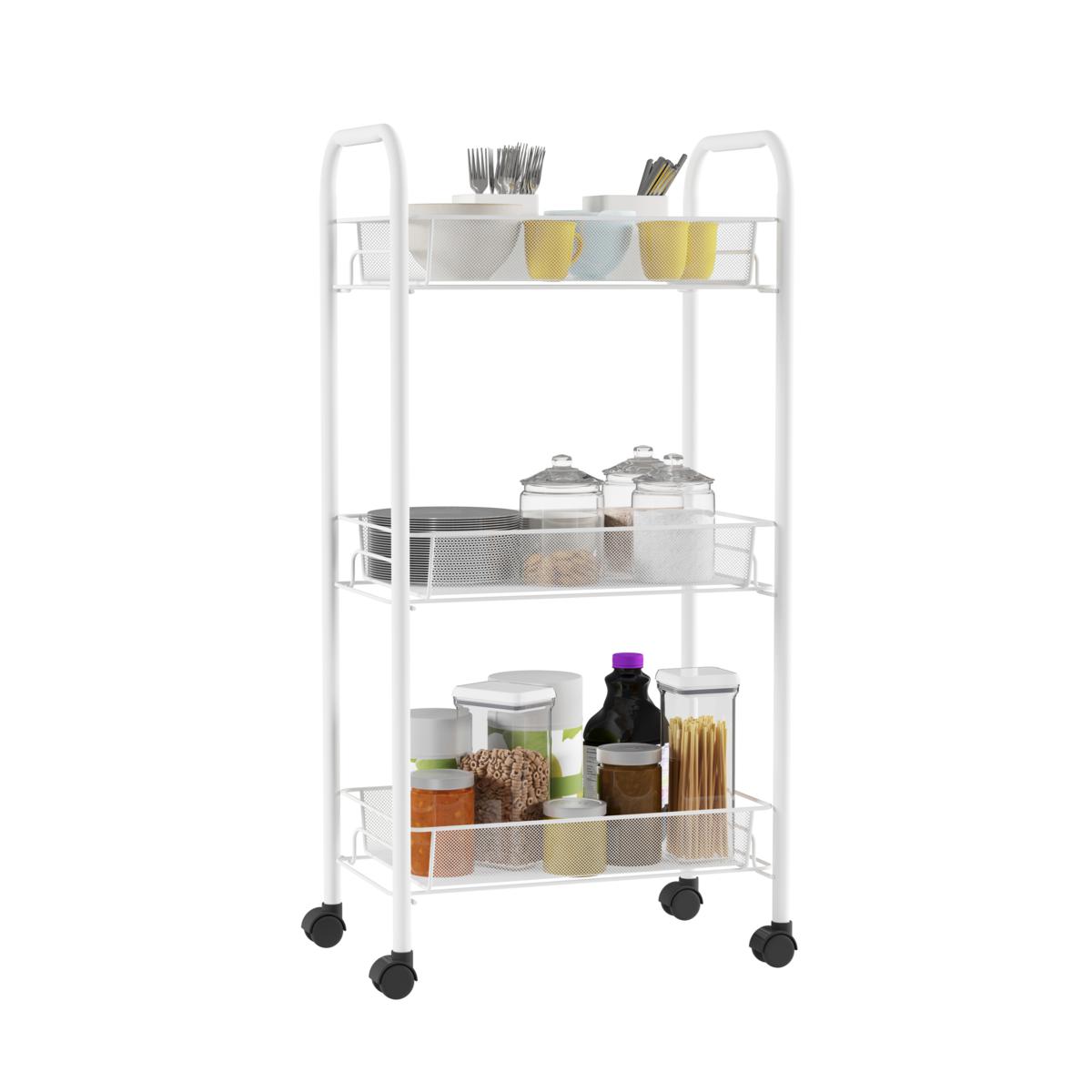 Hastings Home 5 Tiered Narrow Rolling Storage Shelves