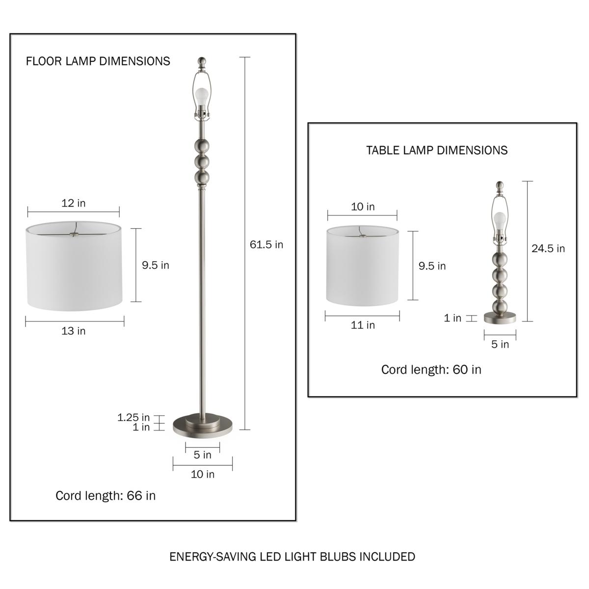 Hastings Home Stacked 3-Piece Lamp Set - Silver - 20434320