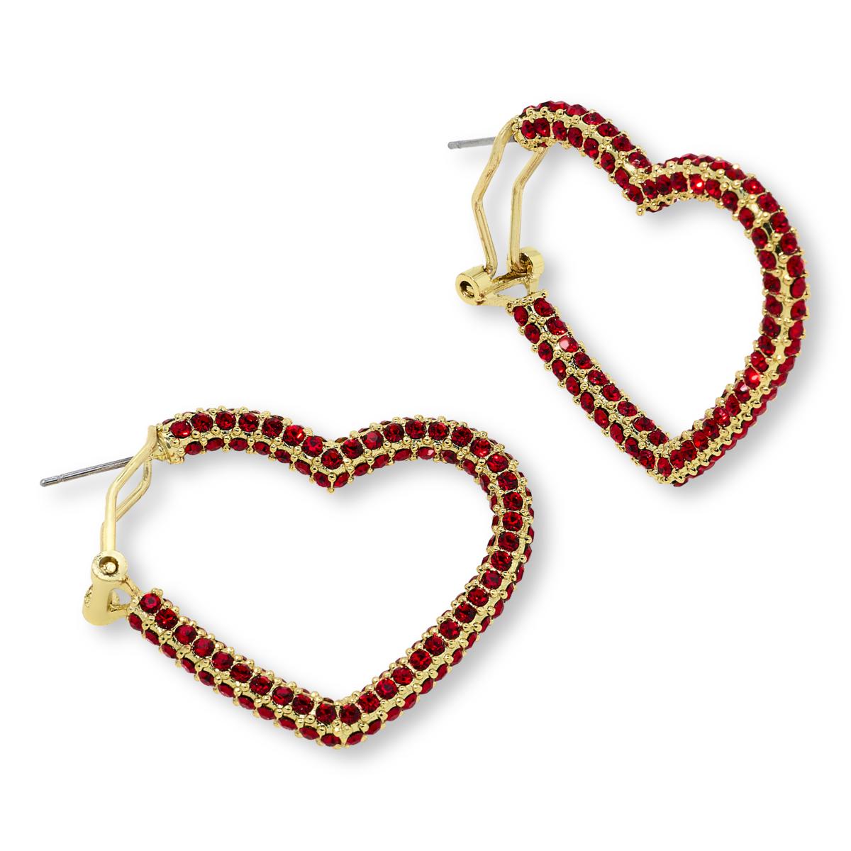 Heidi Daus All You Need Is Love Pavé Heart Hoop Earrings | HSN