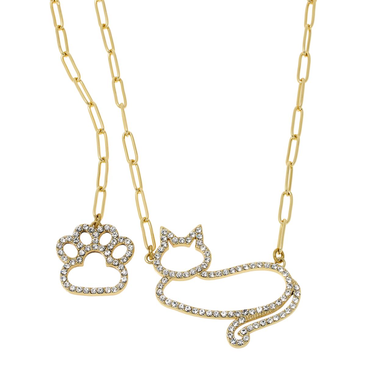 Heidi Daus Dog or Cat Silhouette Crystal Necklace 21038352 HSN