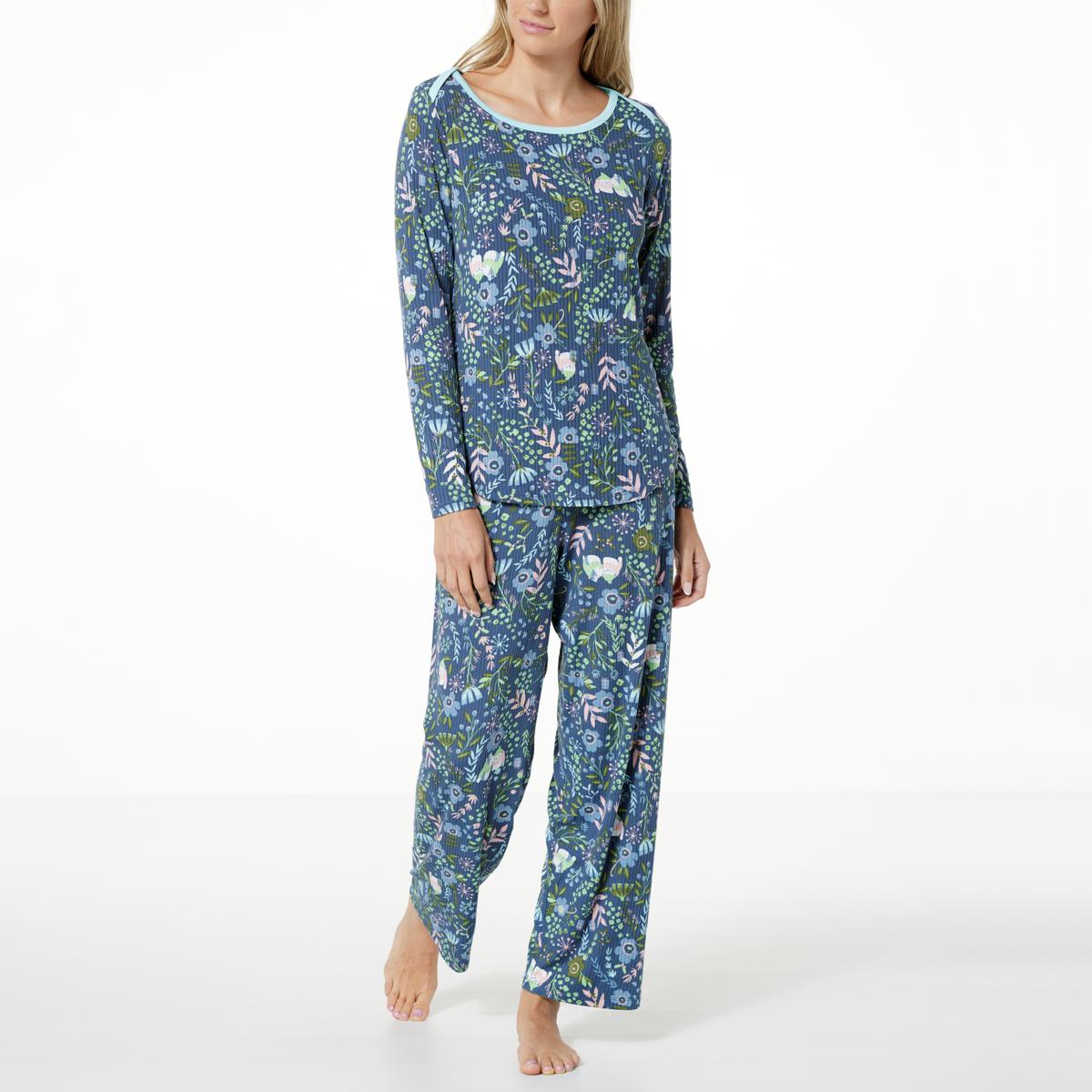 HUE Ultra Ribbed Knit 2-piece PJ Set - 20901247 | HSN