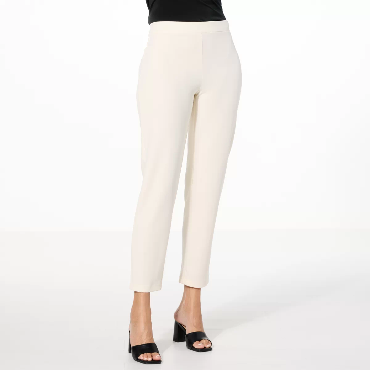 IMAN Global Chic Crepe Knit Slim Leg Ankle Pant - 22648311 | HSN