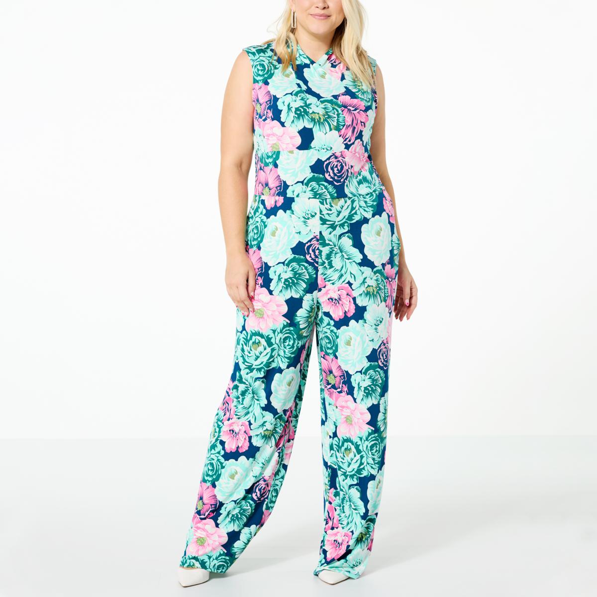 IMAN Global Chic EmpireWaist Jumpsuit with Crossover Neck 20669919 HSN