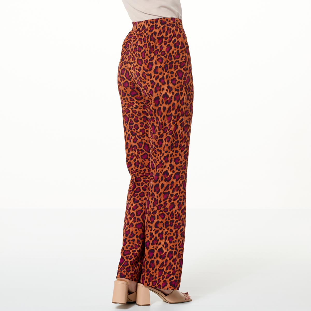 IMAN Global Chic Printed Flare Leg Pull-On Pant