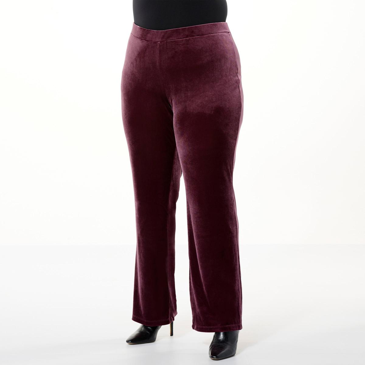 Iman Global Chic Stretch Velvet Bootcut Pant 21097967 Hsn