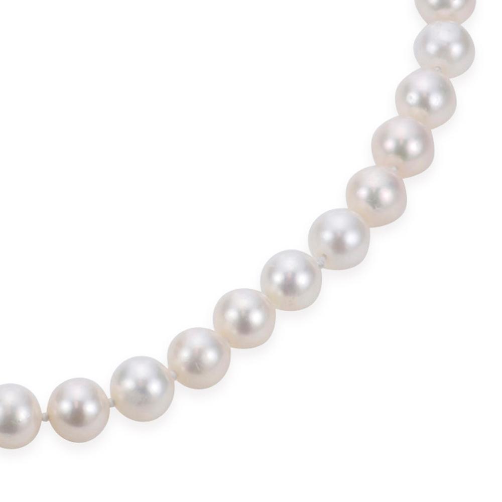 7.5-8mm Cultured Freshwater Pearl Necklace in Sterling Silver - 18 - White