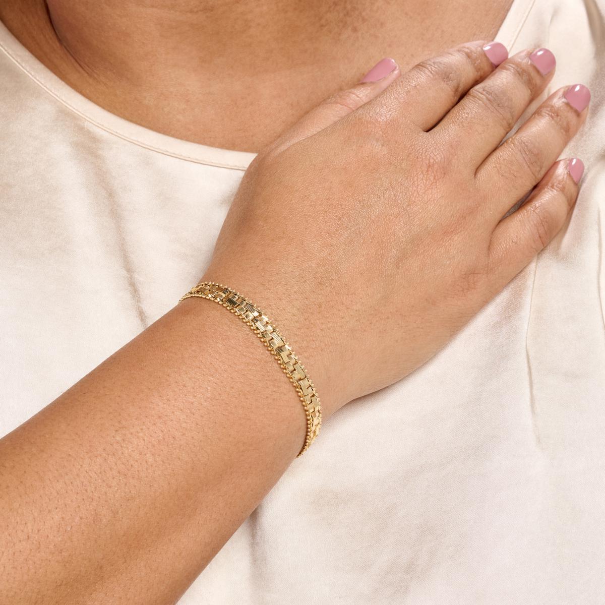 Imperial Silver 2-Row Diamond-Cut Cobblestone Bracelet | HSN