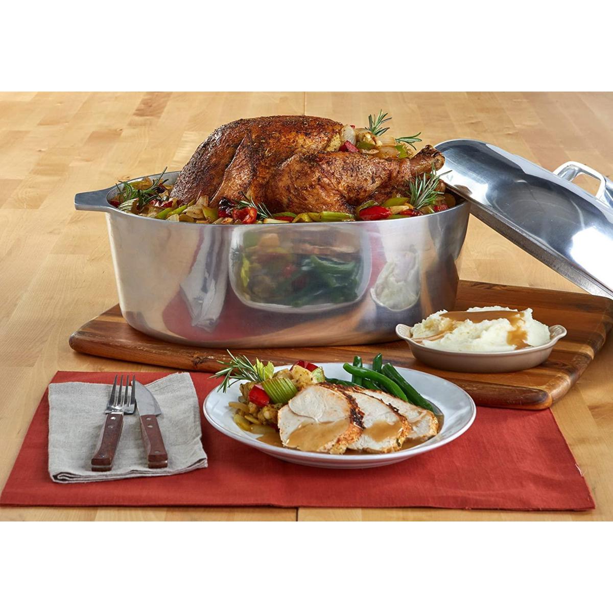 IMUSA Aluminum Cajun Classic Oval Covered Roaster, 18 in - Food 4 Less