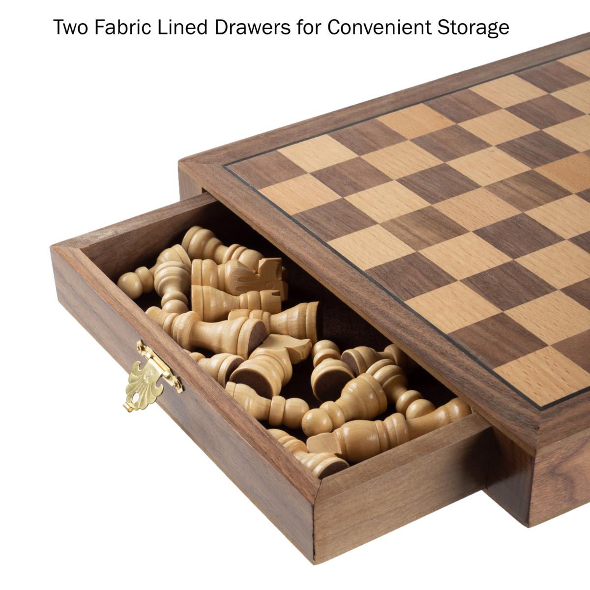 Trademark Games - Octagonal Chess and Checkers Set