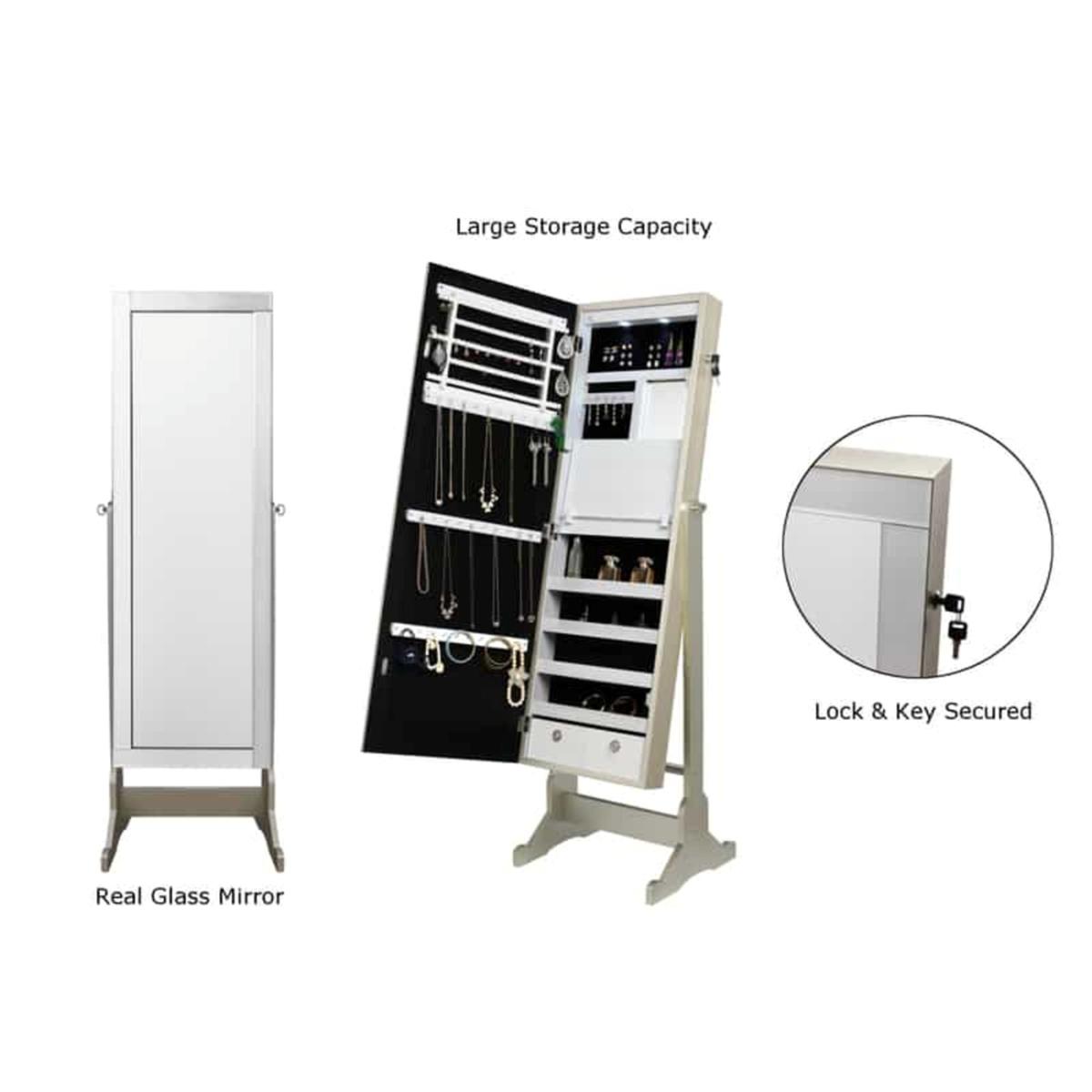 Best Choice Products Jewelry Armoire Cabinet, Full Length Mirror W/ Velvet  Storage Interior, Lock - White : Target