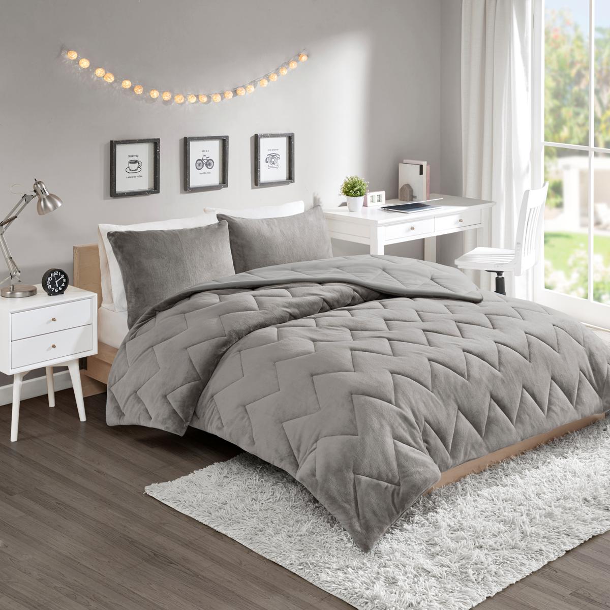 HÄLLESPRING Comforter set, gray cooler, Full/Queen - IKEA