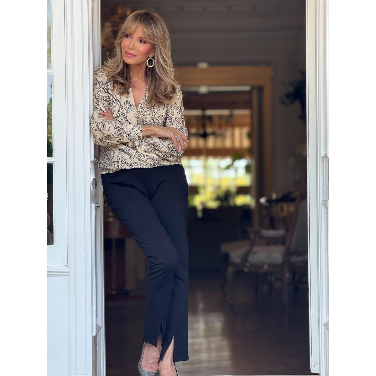 Jaclyn Smith Hi-Lo Long Sleeve Wrap Blouse | HSN