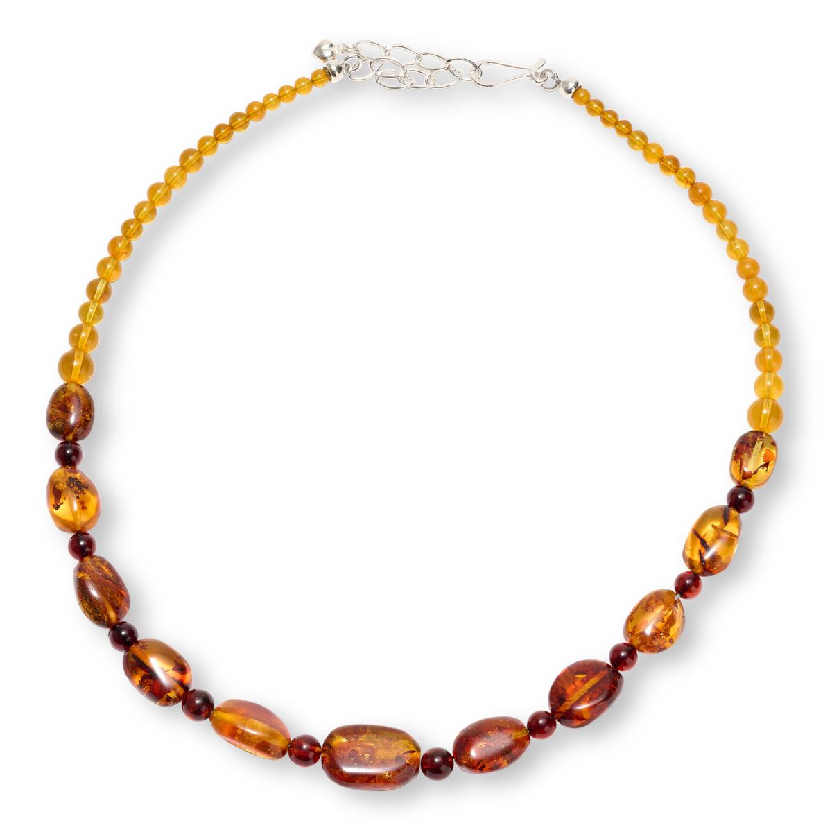 アクセサリー K18 Amber Beaded Necklace Rank A Jay King Amber Bead 18-1/4