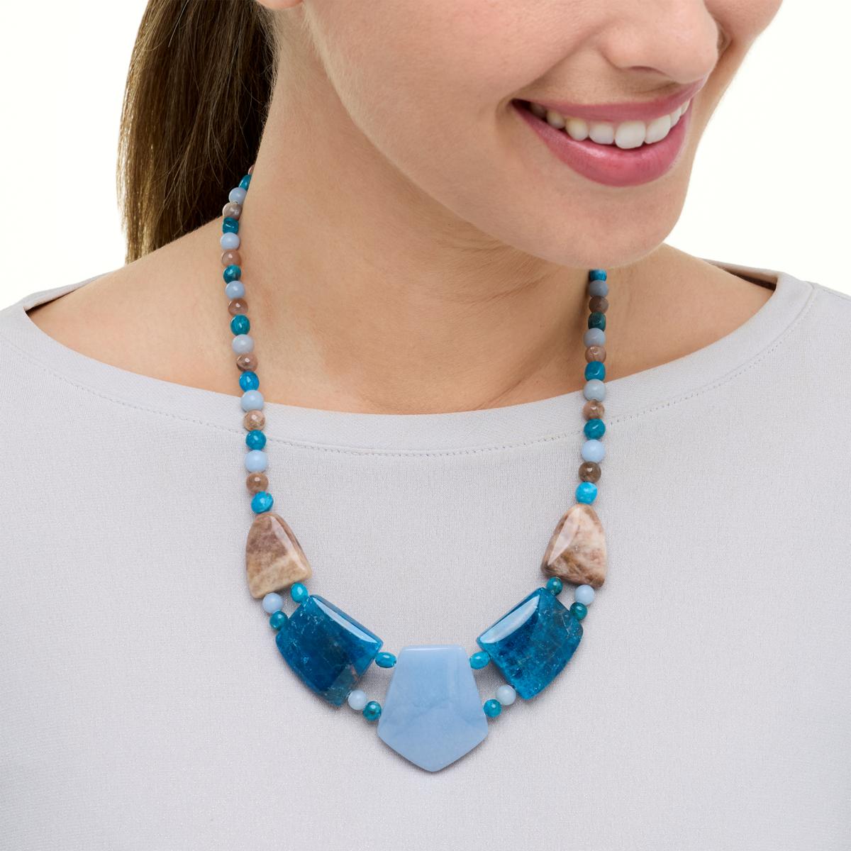 Jay King Blue and Brown Multigemstone 18