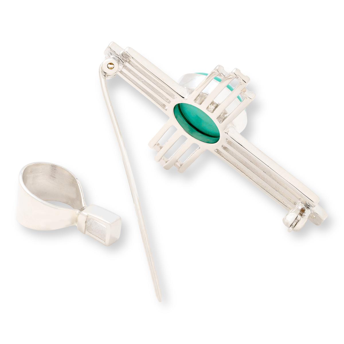 Jay King Gallery Collection Baja Turquoise Cross Pin-Pendant