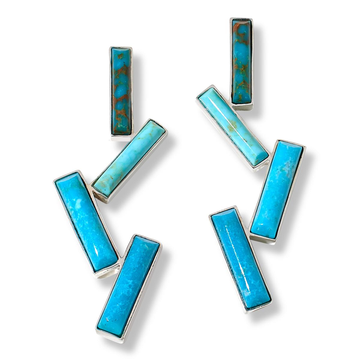 Jay King Gallery Collection Multicolor Sonoran Turquoise Earrings ...