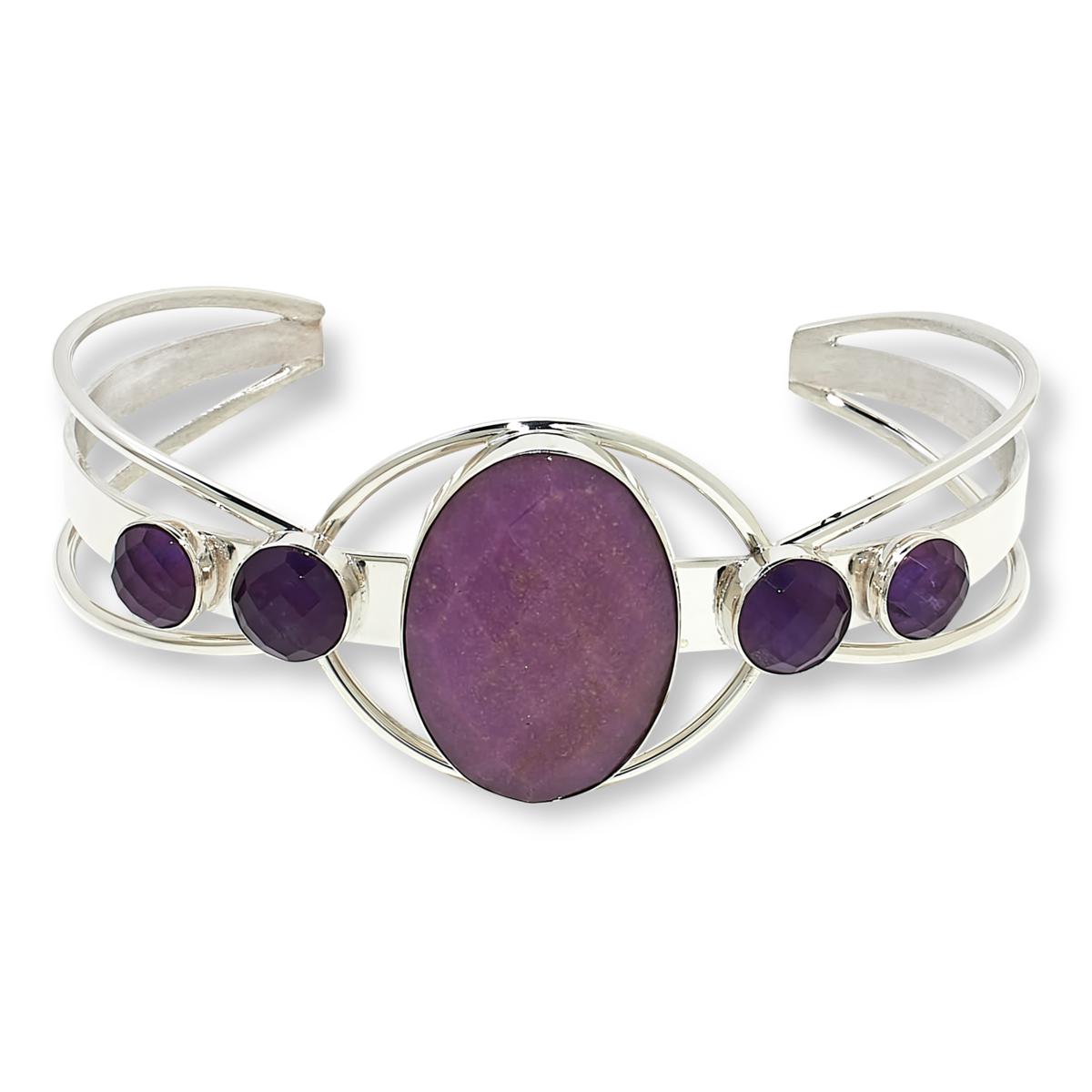 Jay King Gallery Collection Phosphosiderite and Amethyst Cuff Bracelet ...