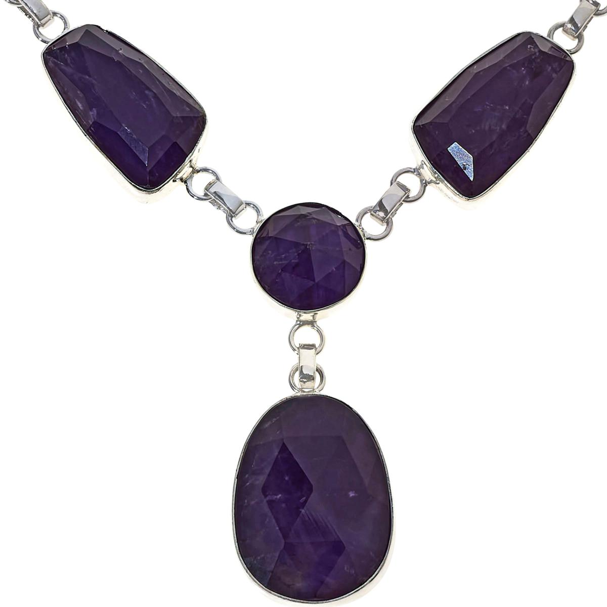 New amethyst hotsell sterling silver necklace & earrings set