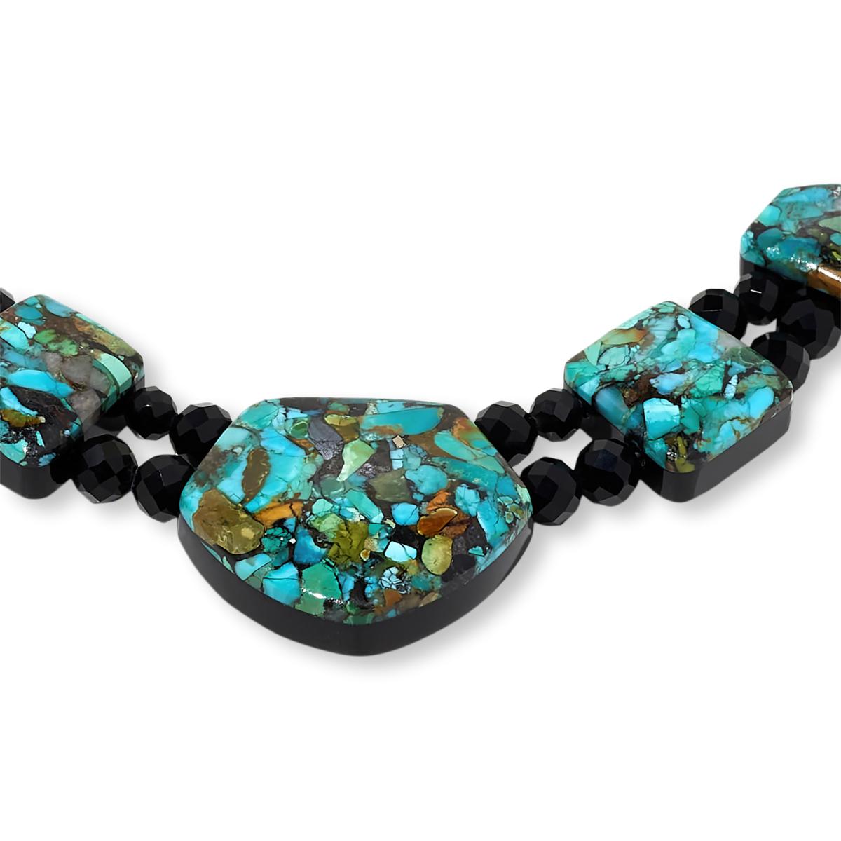 Jay King Hubei Turquoise and Black Chalcedony Reversible