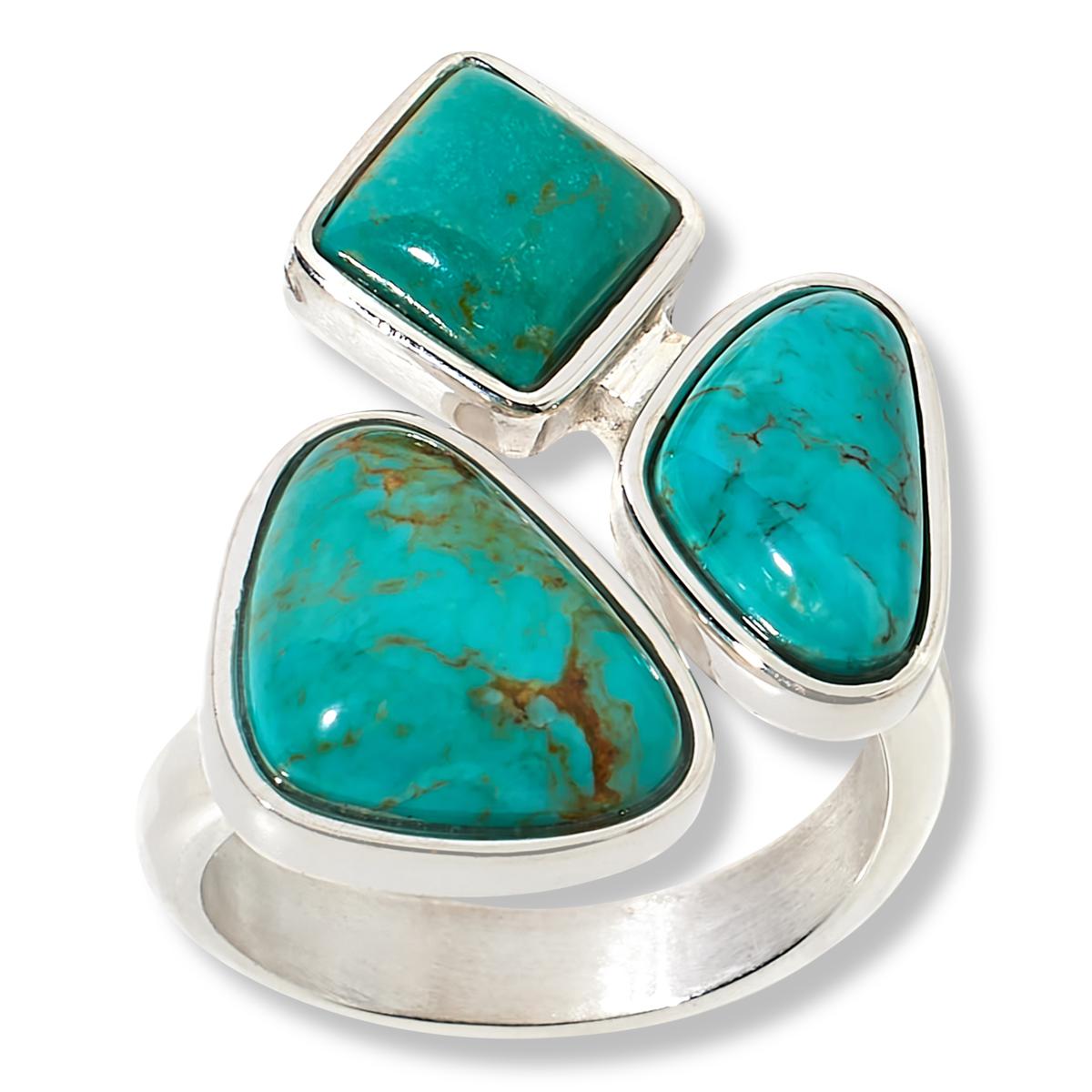 Jay King turquoise and sterling silver ring 13.5 grams, 1-1/8