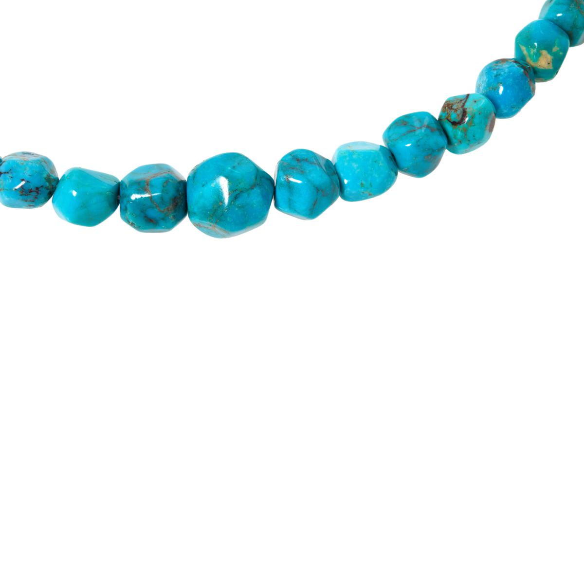 Jay King Single selling Strand Graduated Blue Turquoise Sterling Silver Necklace 36in