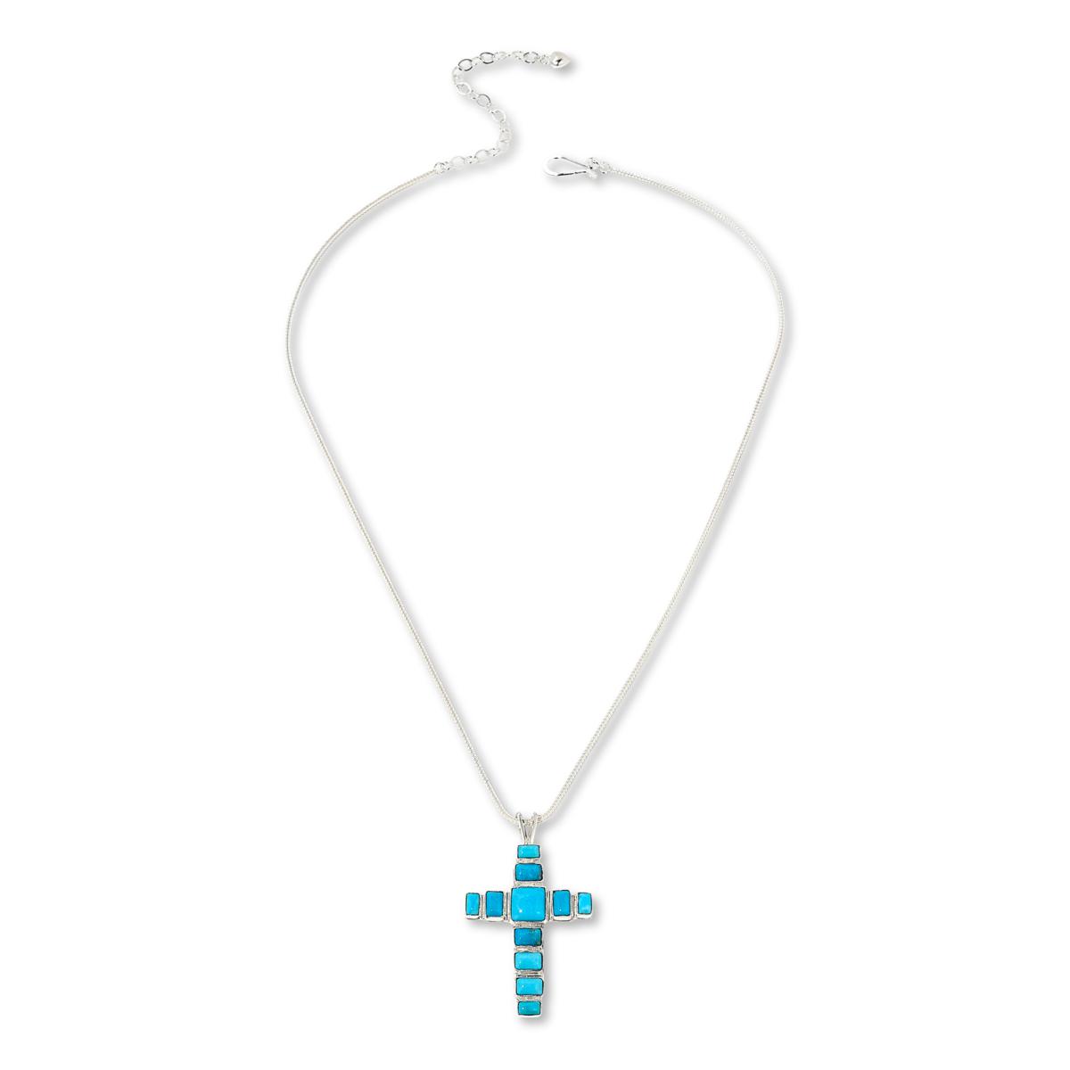 JAY KING DRT deals Turquoise/Gemstone Necklace With Cross Pendant 925 Stunning