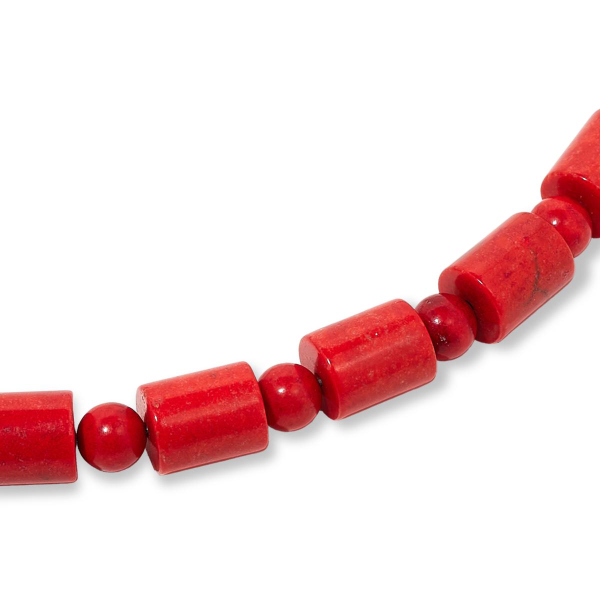 【送料無料・SHOP ORIGINAL 】BEADS NECKLACE　赤 Original handcrafted bead woven necklace made from red glass
