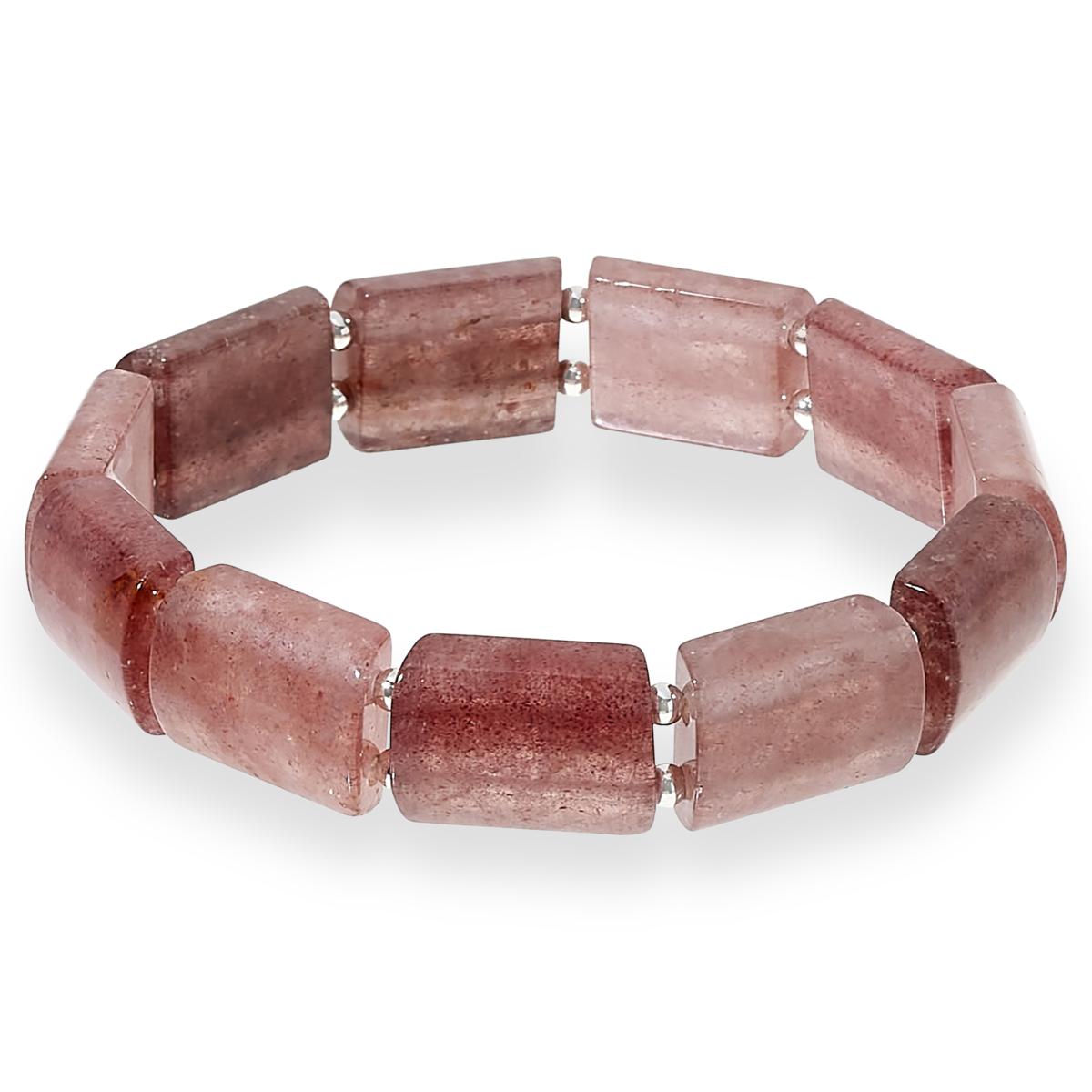 Jay King Sterling Silver Strawberry Quartz Stretch Bracelet