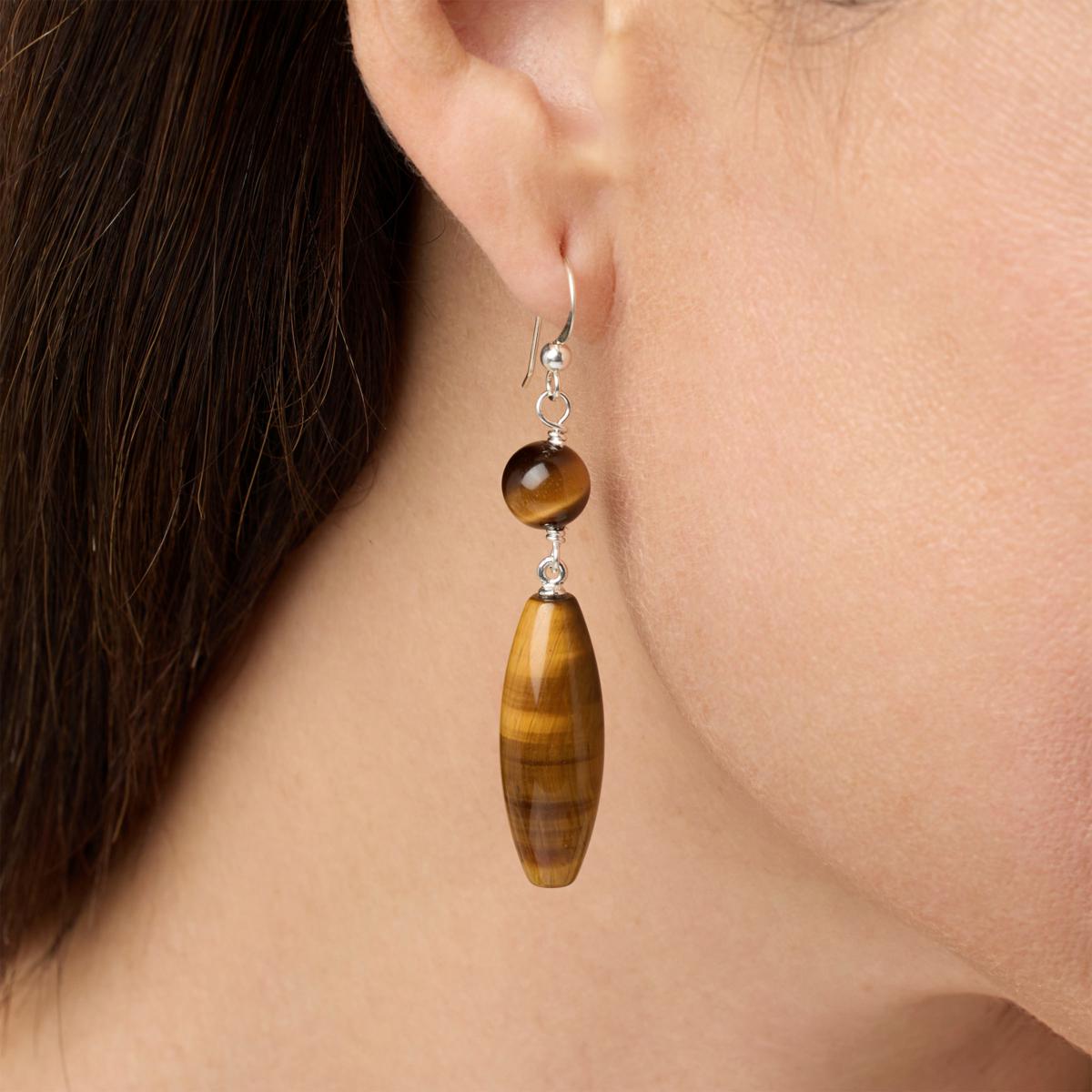 Tiger eye clearance drop earrings