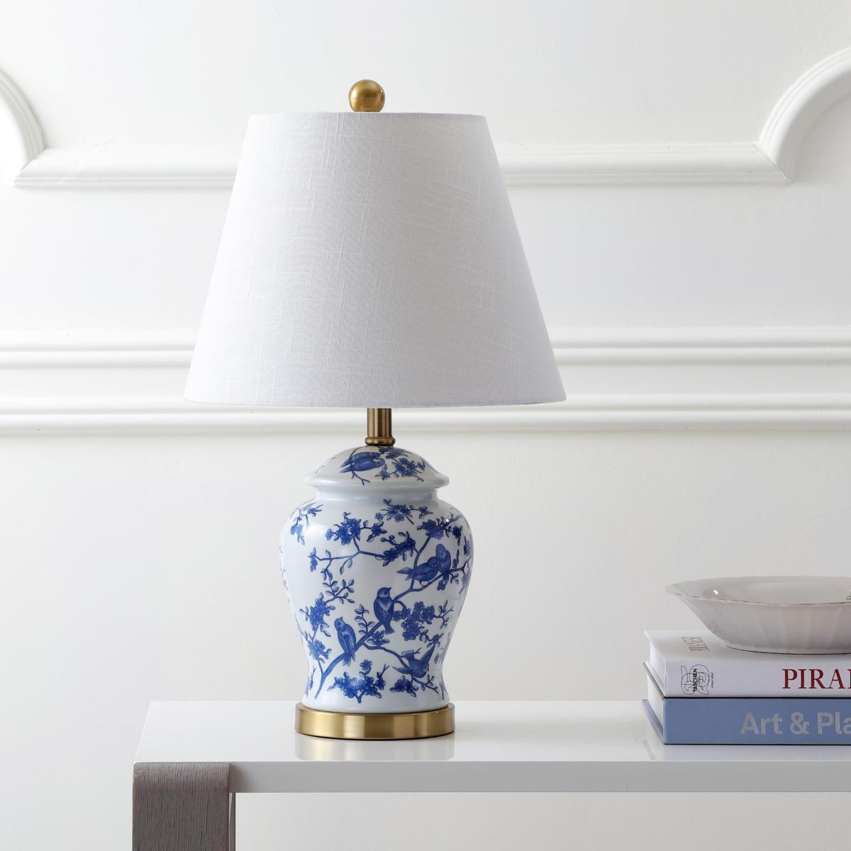 JONATHAN Y Blue and White Penelope 22" Chinoiserie LED Table Lamp - 8868988 | HSN