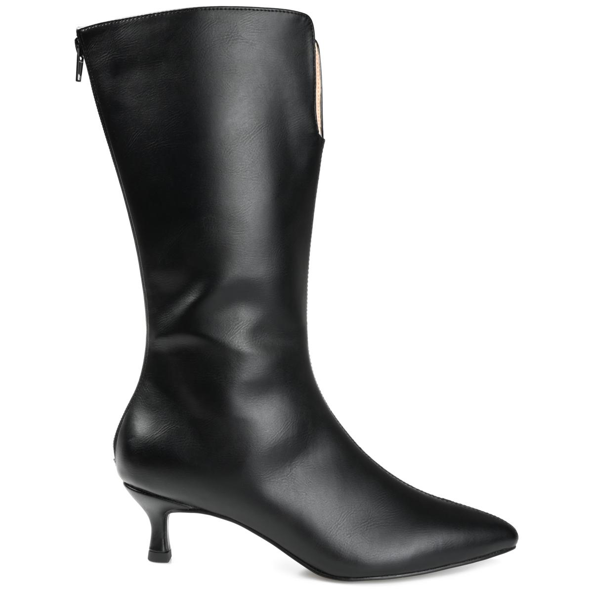 Journee Signature Extra Wide Calf Women's Genuine Leather Tru Comfort Foam™  Pryse Boot Black 6.5