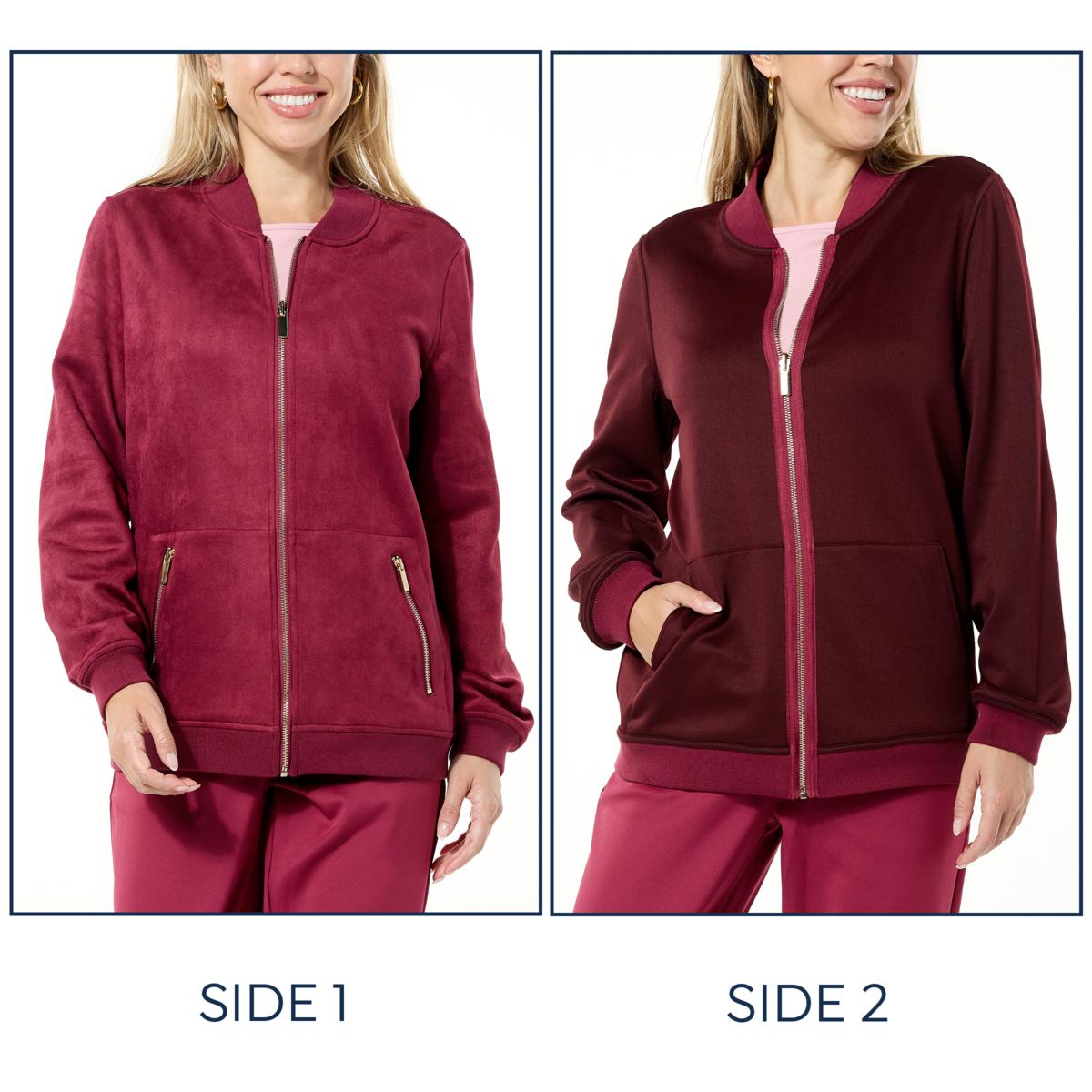 Joy CleanBoss Luxurious Faux Suede Reversible Bomber Jacket