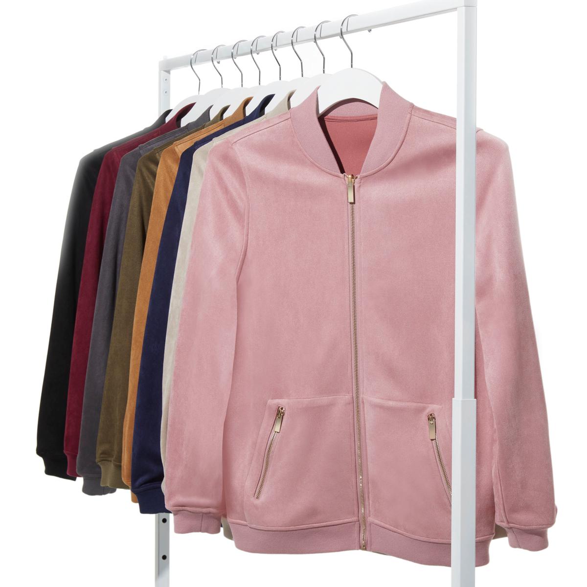 Joy CleanBoss Luxurious Faux Suede Reversible Bomber Jacket