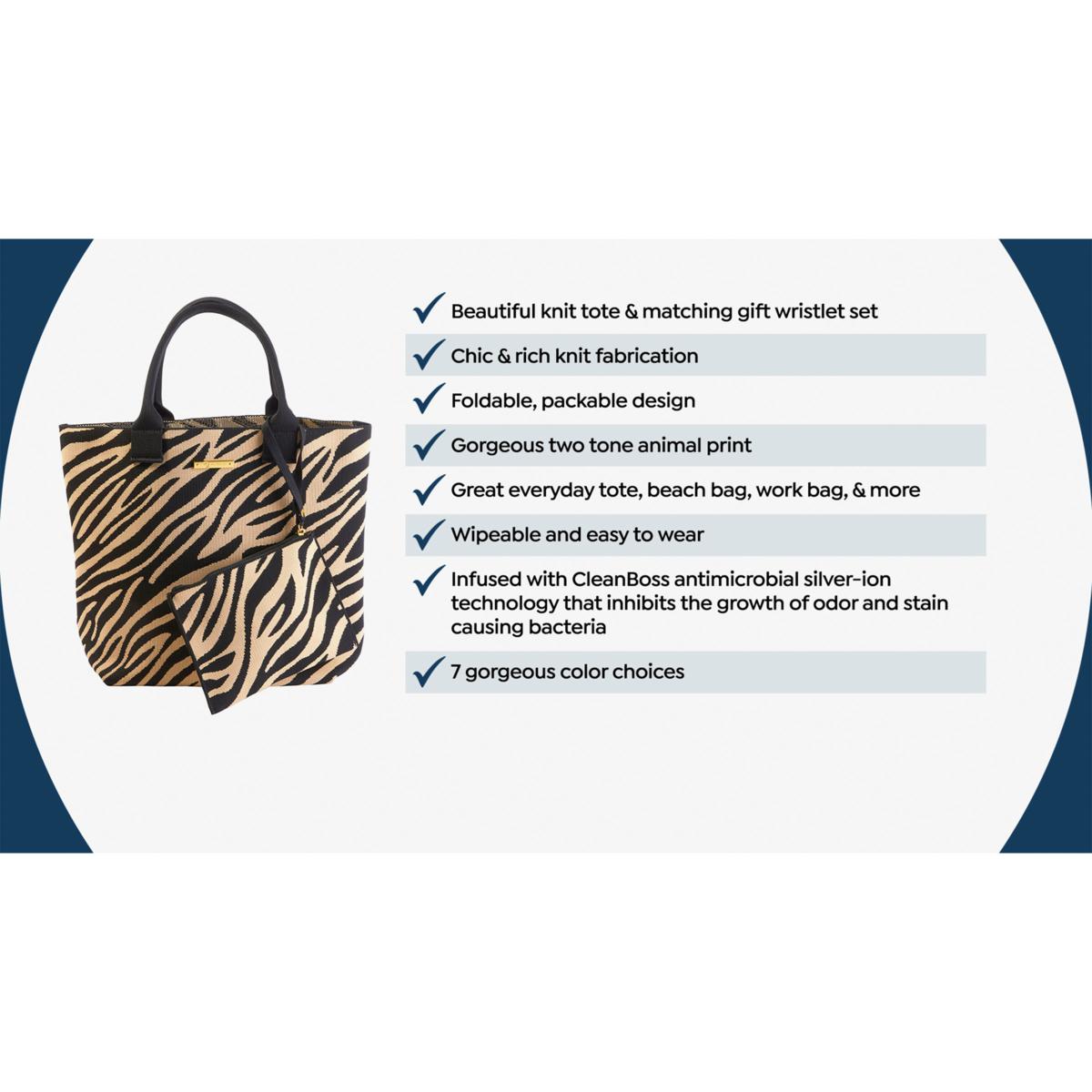 Joy CleanBoss World Traveler Knit Chic Tote & Wristlet Set
